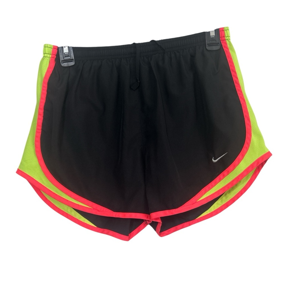 Nike Dri-FIT Tempo Running Shorts Black Neon Yellow Pink Flaw Size M